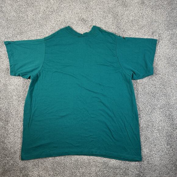 Vintage 80s Single Stitch Shirt Sz 1X Shirt Emerald Green Tee Boxy Retro Casual - Picture 5 of 8
